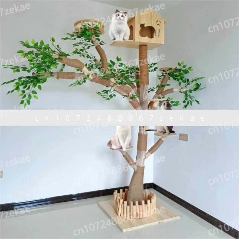 

Integrated large cat climbing frame tree, cat coffee decorative tree, solid wood cat, house cat shelf set