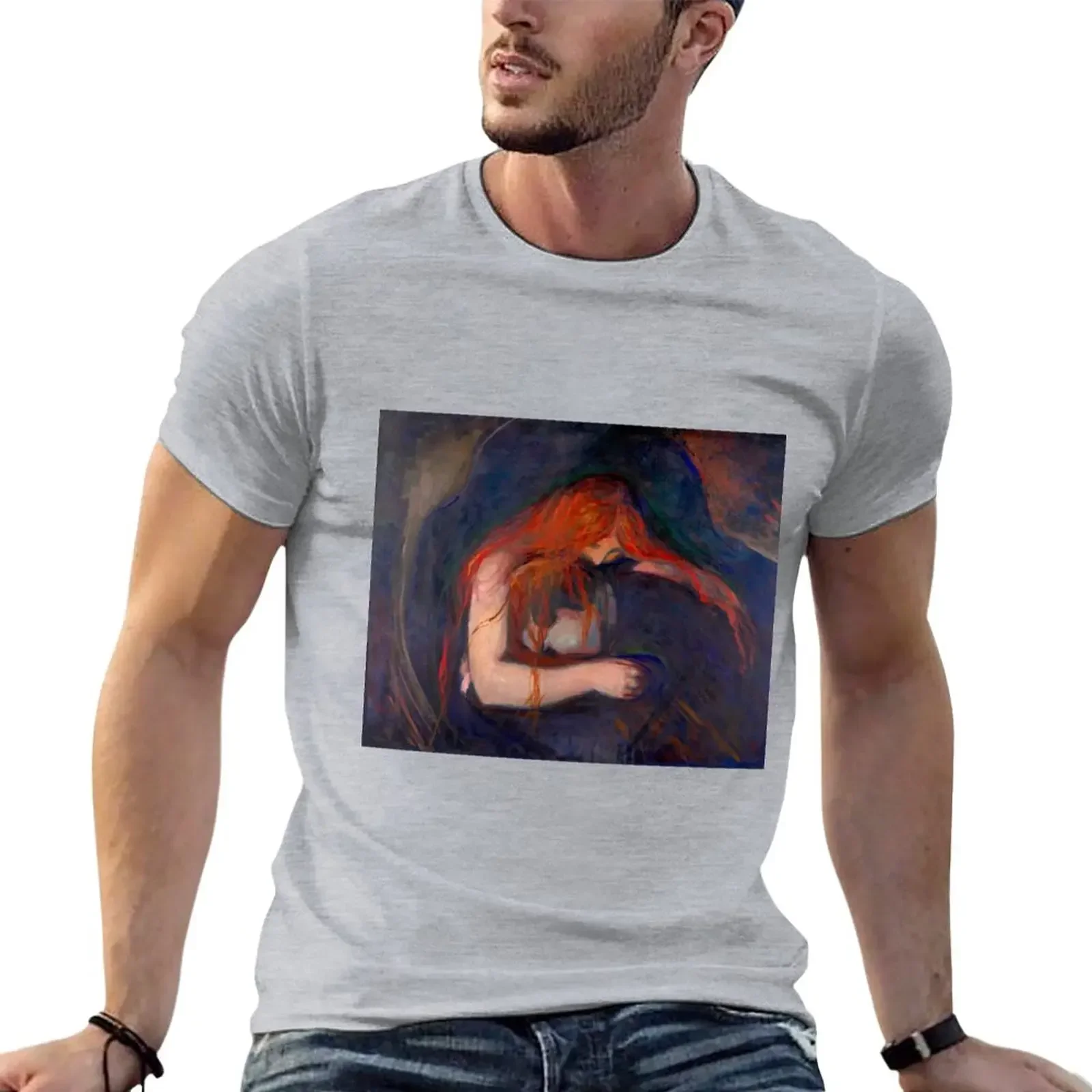 Edvard Munch: Vampire, 1916–18 T-Shirt Blouse anime plain white t shirts men