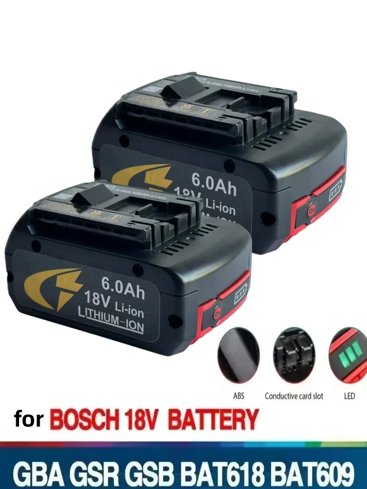 100% Origina for BOSCH 18V Lithium Battery Pack 6.0AH Tool  Rechargeable Battery for Bosch BAT609 BAT609G BAT618 BAT618G