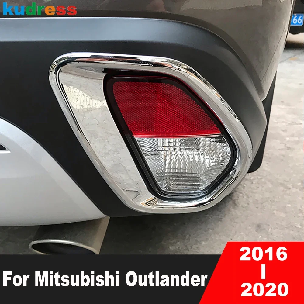 

Rear Bumper Fog Light Lamp Cover Trim For Mitsubishi Outlander 2016-2019 2020 Chrome Car Tail Foglight Bezel Trims Accessories