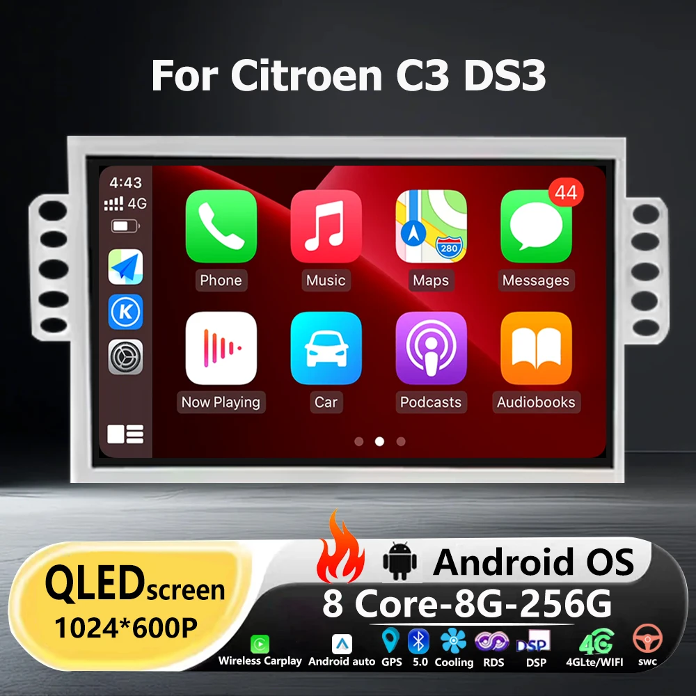 7'' Android 16 Auto Carplay For Citroen C3 DS3 Car Radio Multimedia Video Player GPS Navigation Tools Bluetooth Head Unit WIFI