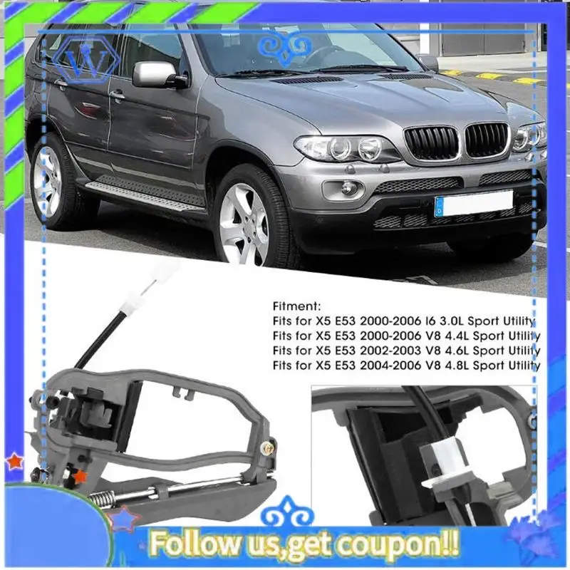 

M46K-Driver Side Door Handle Outside Door Handle Carrier For BMW X5 E53 2000-2006 Front Left 51218243615