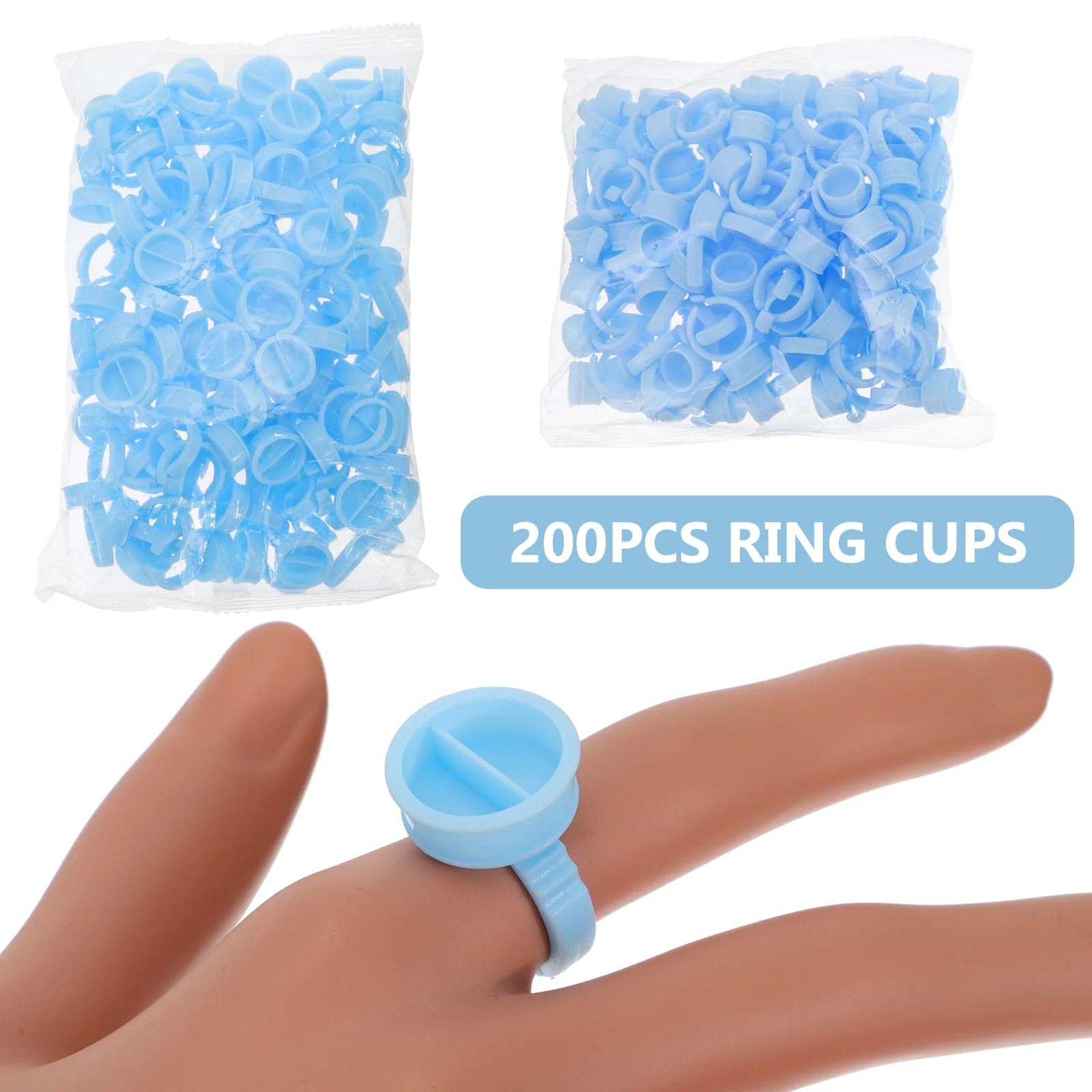 200 قطعة حامل غراء الرموش مع كوب الصباغ لملحقات الرموش مثالي لمدرسة الصالون أو حلقة الغراء المنزلية #4