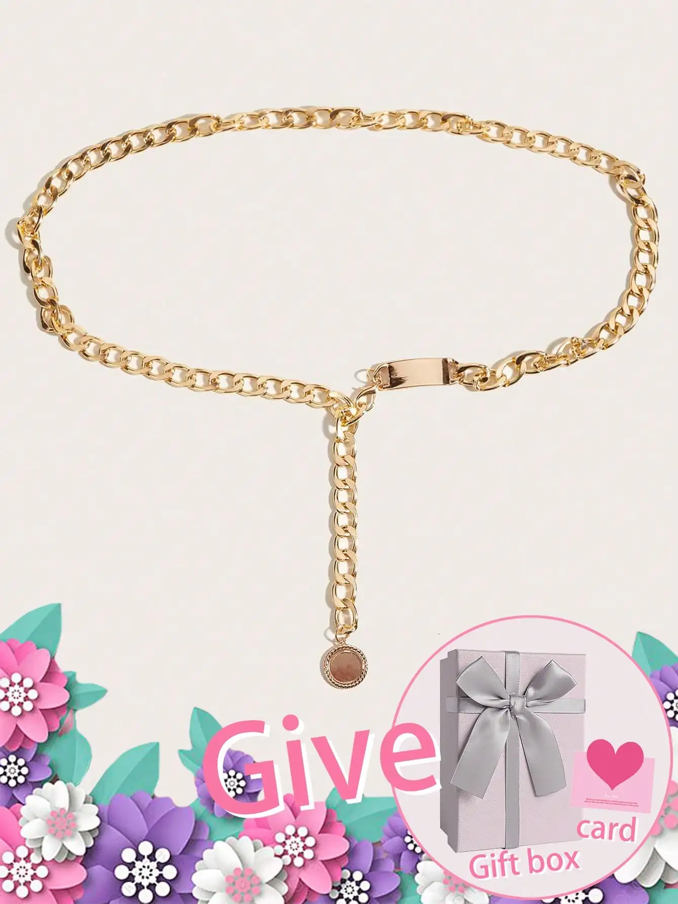 سلسلة خصر ذهبية عصرية للسيدات من HERSHINE (صندوق هدايا) - إكسسوار فستان أنيق، هدية عيد ميلاد لعيد الشكر/عيد الميلاد