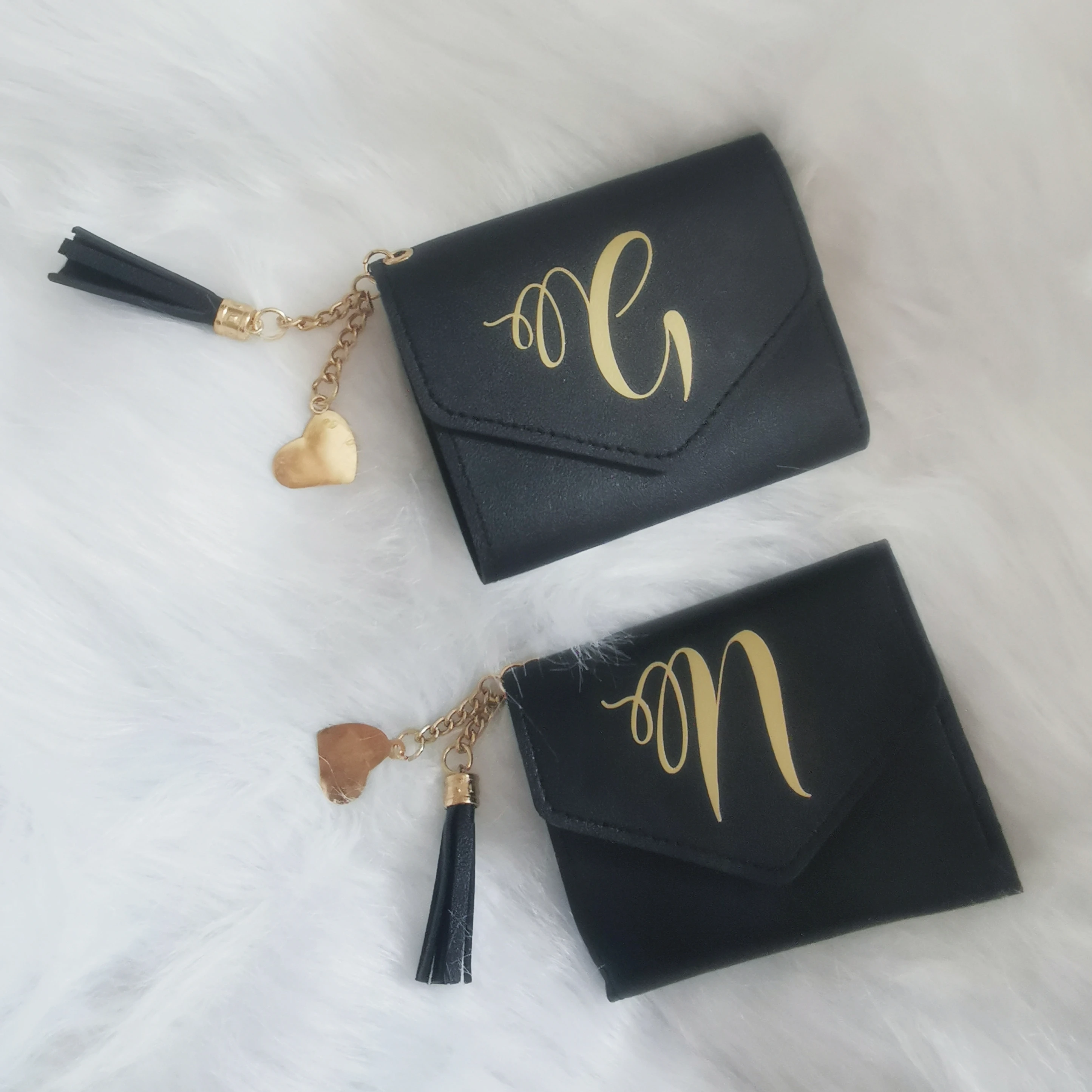 Personalized Women Leather Wallet Card Bag Bridesmaid Bridal Party Engraving Minimalist Wallet Wedding Gifts Bachelorette Favors