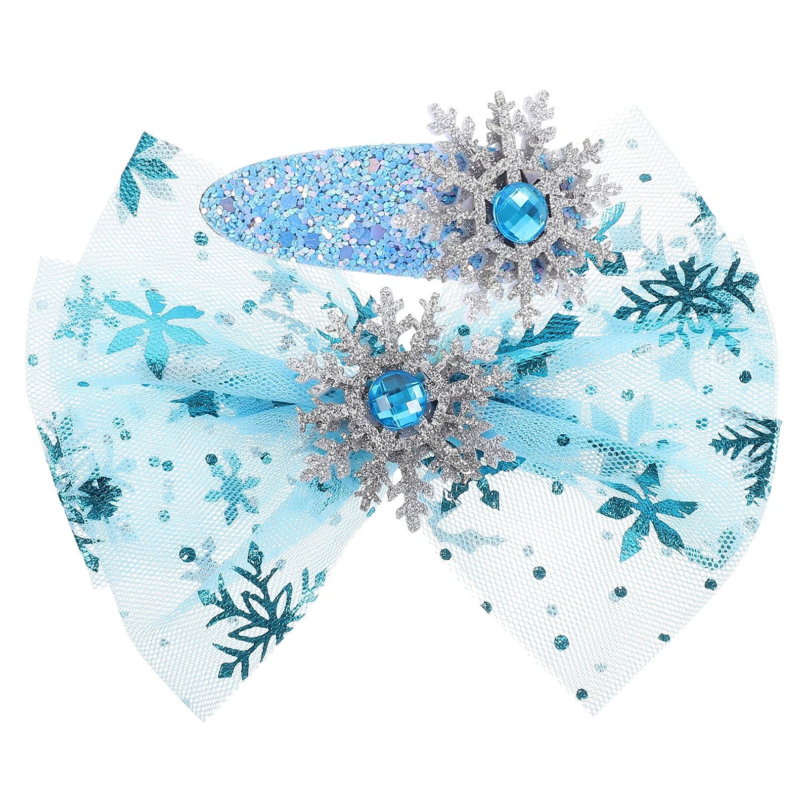 

4pcs Snowflake Hairpins Bow Barrettes Headdress Hair Clip Holiday Party Accessories Hair Headdress For