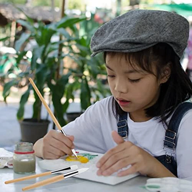 طقم فرش طلاء نايلون لطلاء الأكريليك بالألوان المائية ، فرش ، مستلزمات فنية ، 6 صبغ