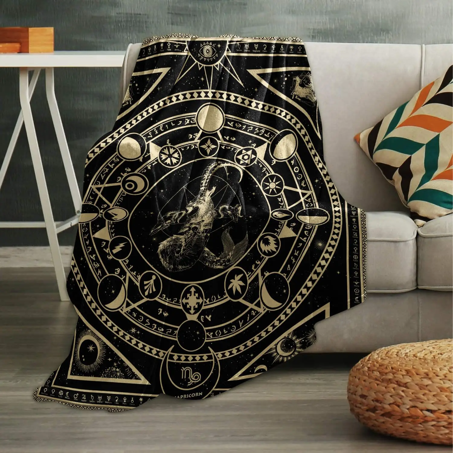 خمر القمر تسجيل بطانية مطبوعة ل أريكة سرير السفر التخييم غرفة المعيشة مكتب تكييف بطانية لجميع المواسم الهدايا