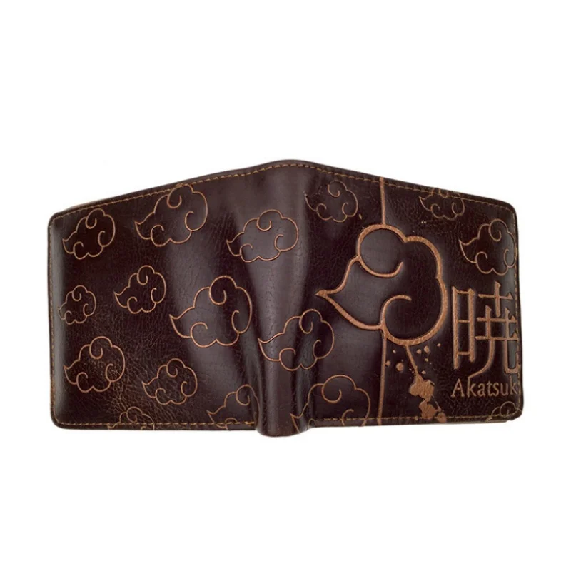 Anime Naruto Uchiha Itachi Akatsuki Embossed Short PU Wallet Coin Purse Student Fashion Personality Zero Wallet Card Wallet
