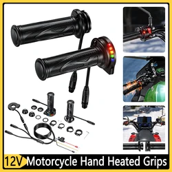 DC 12V Motorcycle Hot Grip 5-Gear Adjustable Motorbike ATV Scooter Electric Hand Heated Grips 22mm Handlebar Hand Warmer