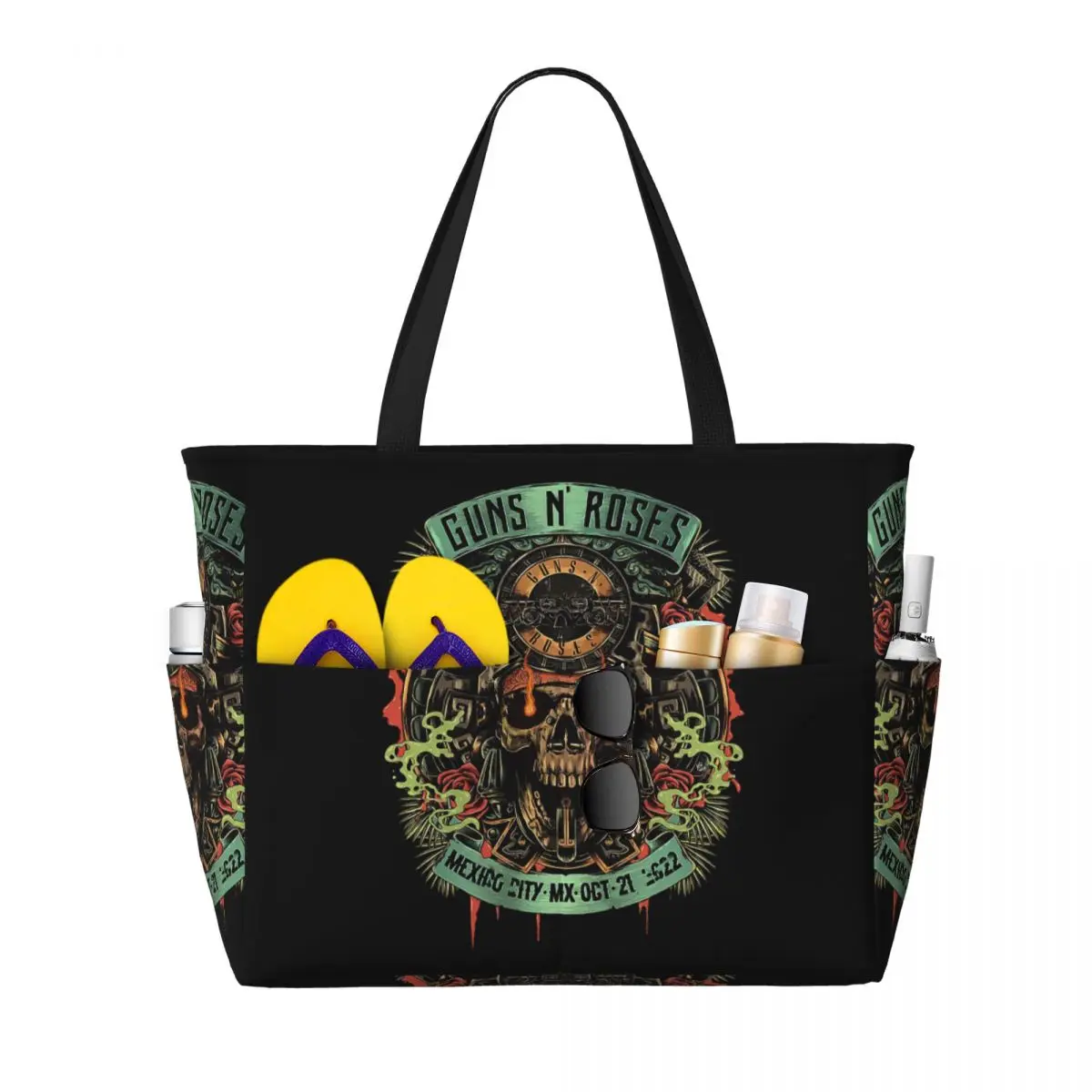 

Guns N Roses Lightsaber Merch Beach Tote Bag Sport Gym Yoga Duffle Large Tote Bag Women Travel Bag Fitness bag