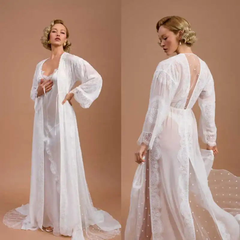 

New Design Women’s Pajamas Appliques Pearls Robes Bridesmaid Bride Robes Wedding Long Robe Bathrobe plus size customized