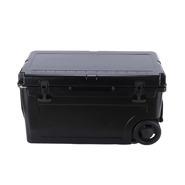 55Qt Heavy Duty Eco-Friendly Rotomolded Thermal Modern Custom Print Ice Chest Cooler Wheels Leakproof Waterproof Food Cans view 4