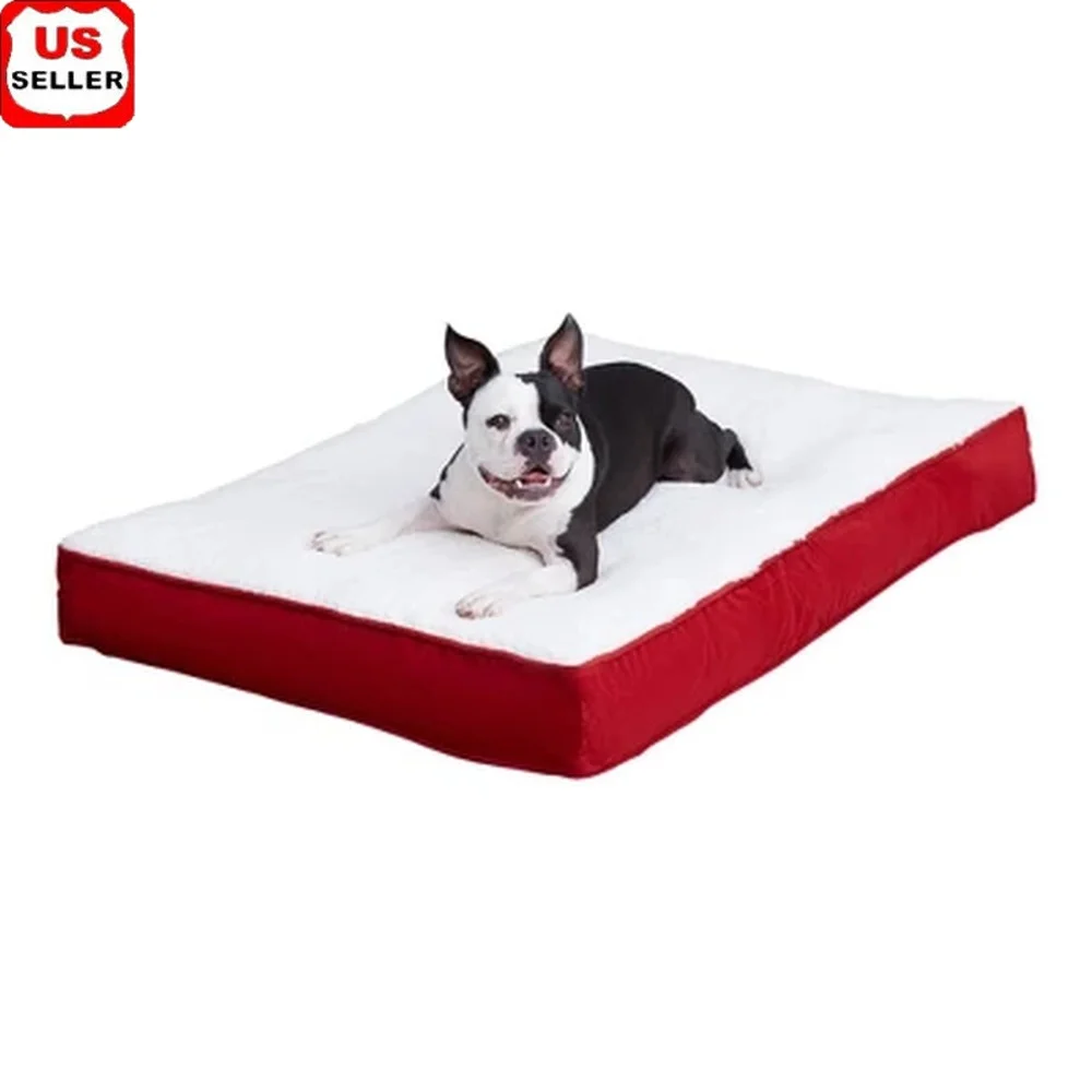 

Deluxe Cozy High Pile Fleece Dog Bed Supportive Reversible Design Machine Washable Cover Indoor Use Durable Microfiber Fabric