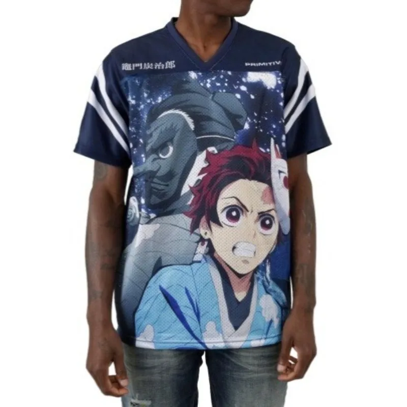 

BANDAI Anime Demon Slayer T Shirt Tanjiro Kamado Character Full Print Short Sleeve Jersey for Fans Must Have Trendy Clothing