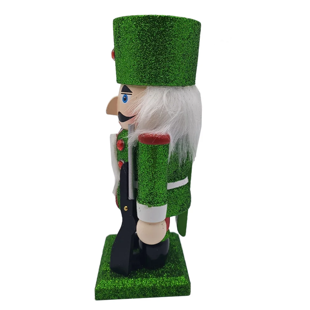 

Wooden Nutcracker Soldier Decoration Christmas Ornament with Strong Break Resistance for Fireplace Table Bookshelf Display