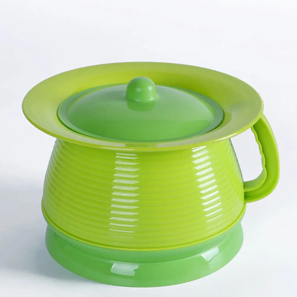 1 قطعة مبصقة بلاستيكية للأطفال سميكة ناعمة ومتينة بغطاء مبولة للأطفال والكبار وعاء غرفة عموم محمول