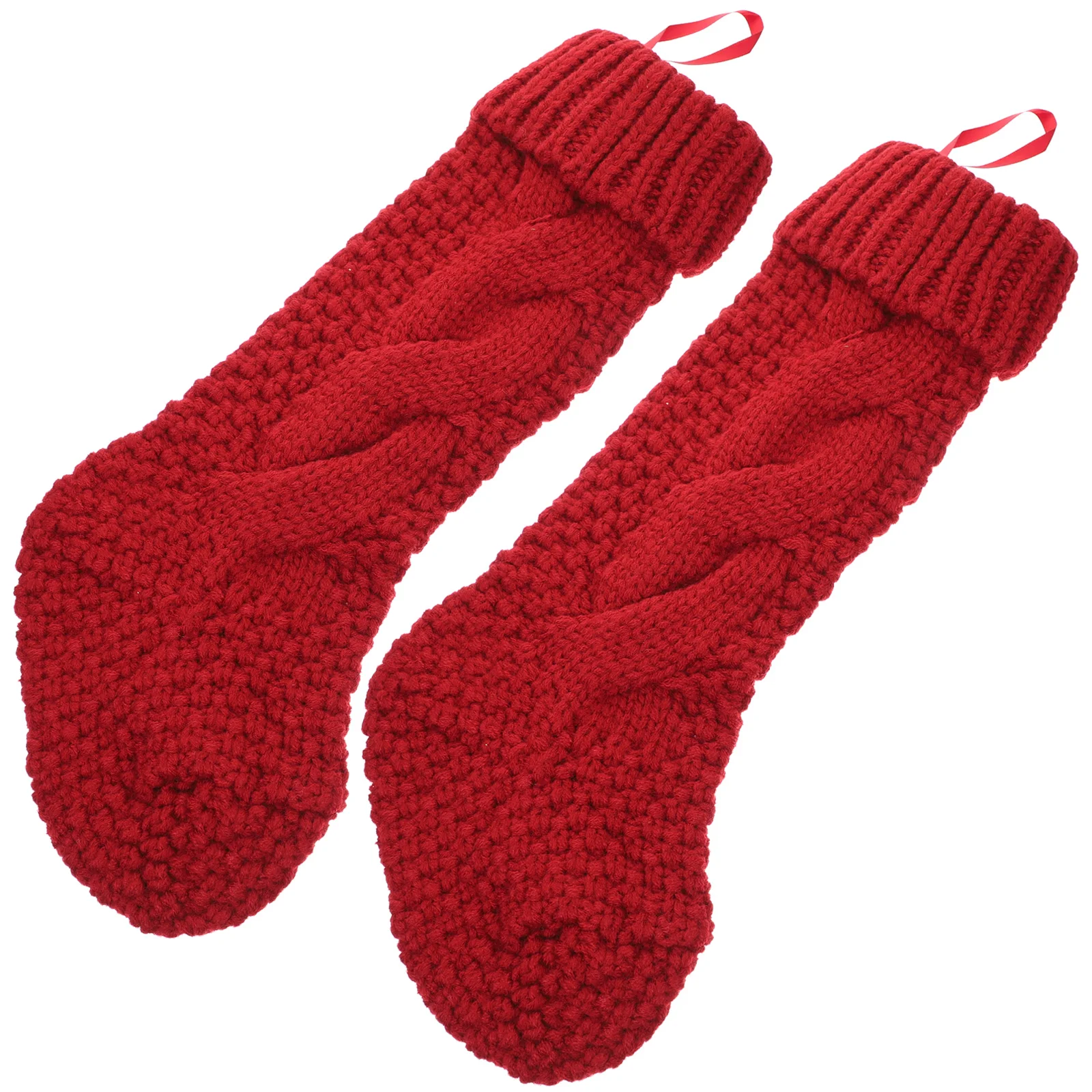 

2 Pcs Christmas Socks Xmas Hanging Festival Stocking Ornaments Gift Bags Party Decorative Stockings Lattice Decors