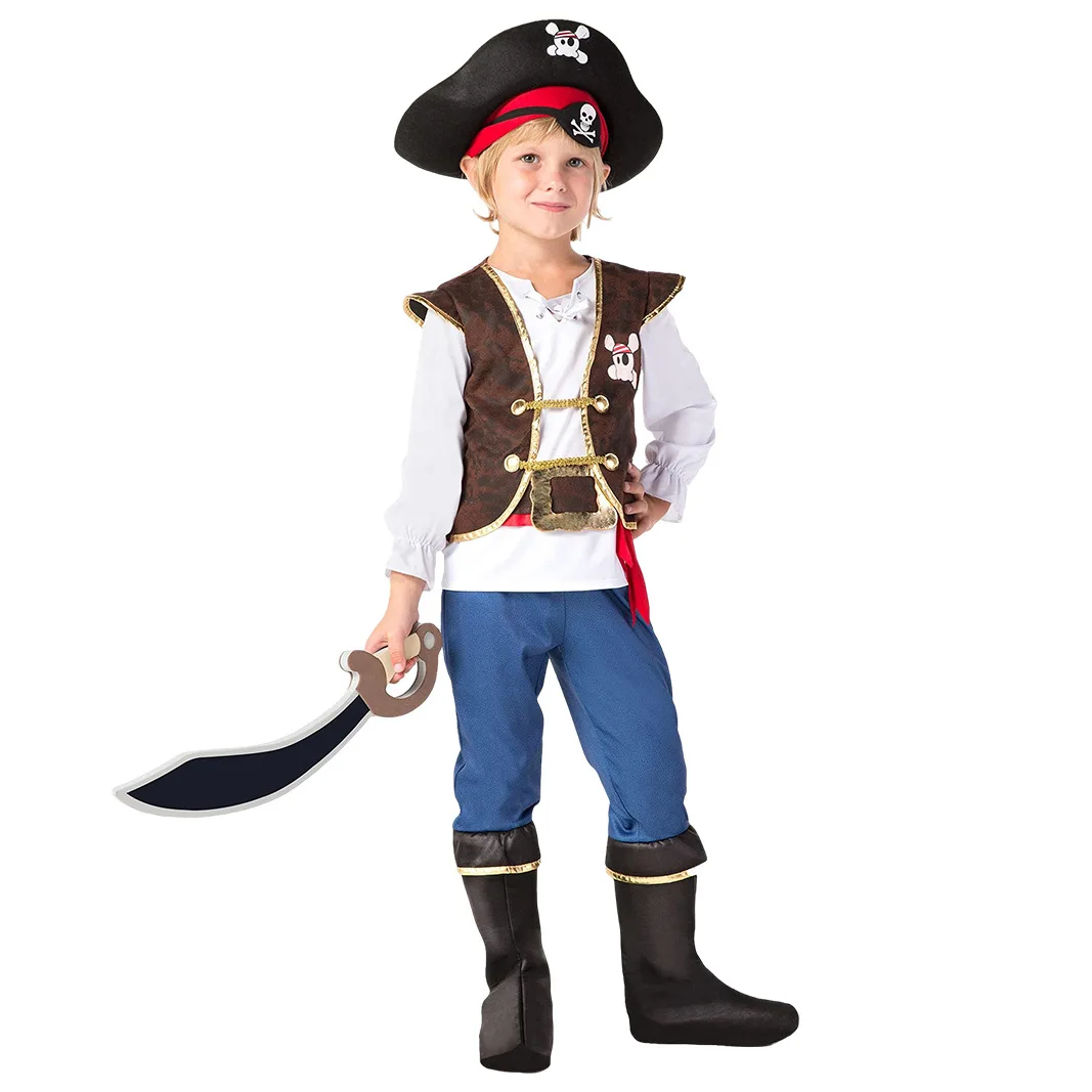 Kostium pirata karaibskiego dla dzieci Captian Jack Sparrow mały pirat chłopcy dziewczęta przebranie kostiumu Halloween Cosplay