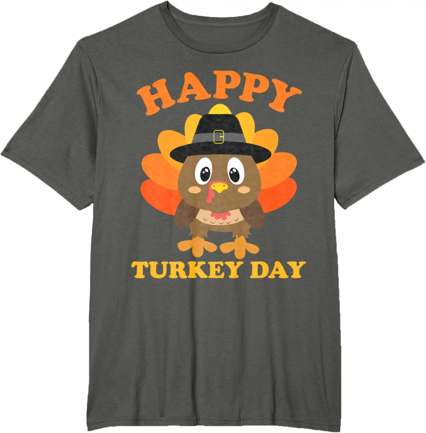 Happy Turkey Day Shirt Cute Little Pilgrim Gift Thanksgiving T-Shirt High Quality Cotton  Unisex  Funny Tshits Children Anime