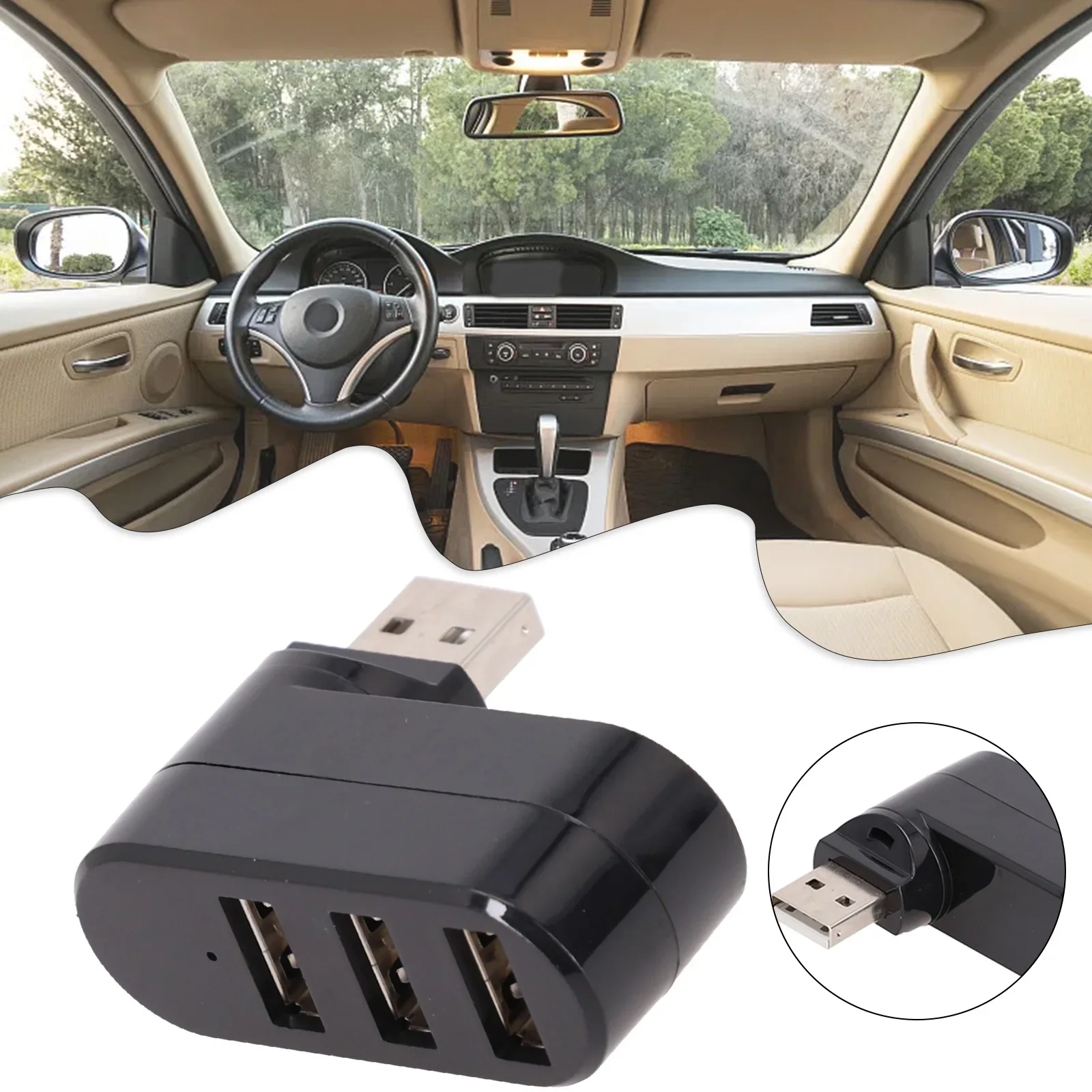 

Durable New Practical 5V Car USB Splitter Adapter Hub Adapter Hub USB Splitter 500mA Data Male Transfer 5V Car