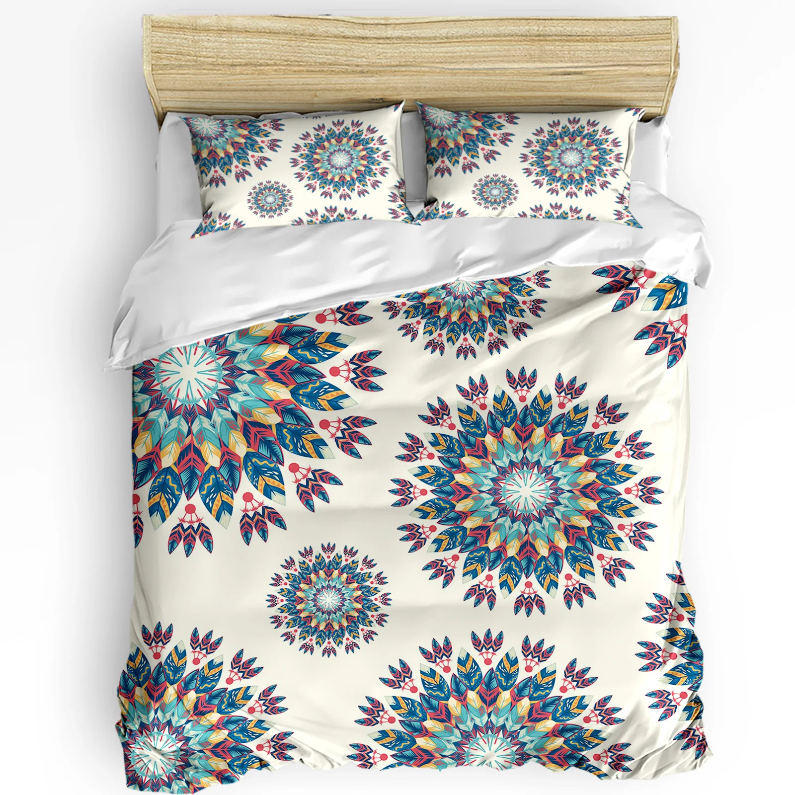 Mandala Bohemian 3pcs Couple Duvet Cover with Pillow Case Custom Comforter Bedding Set Quilt Cover Double Bed Home Textile