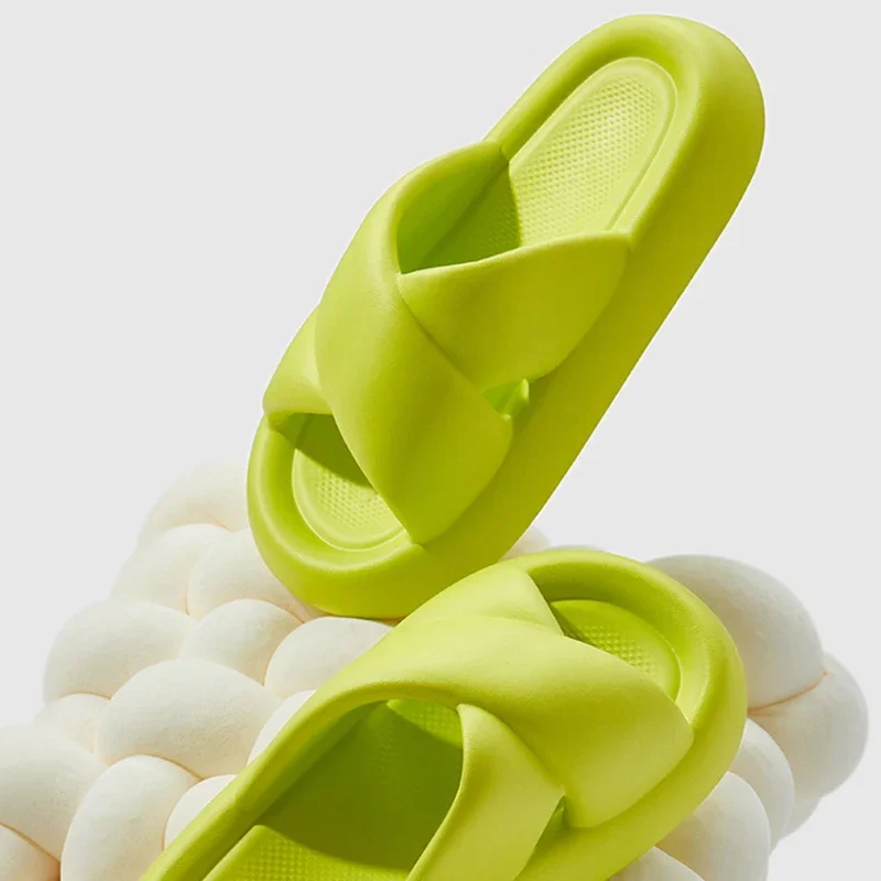 Summer Women Slippers Indoor Shoes Soft EVA Thick Fashion Sandals Girls Cross Slipper Bathroom Non-slip Sandals Beach Slippers