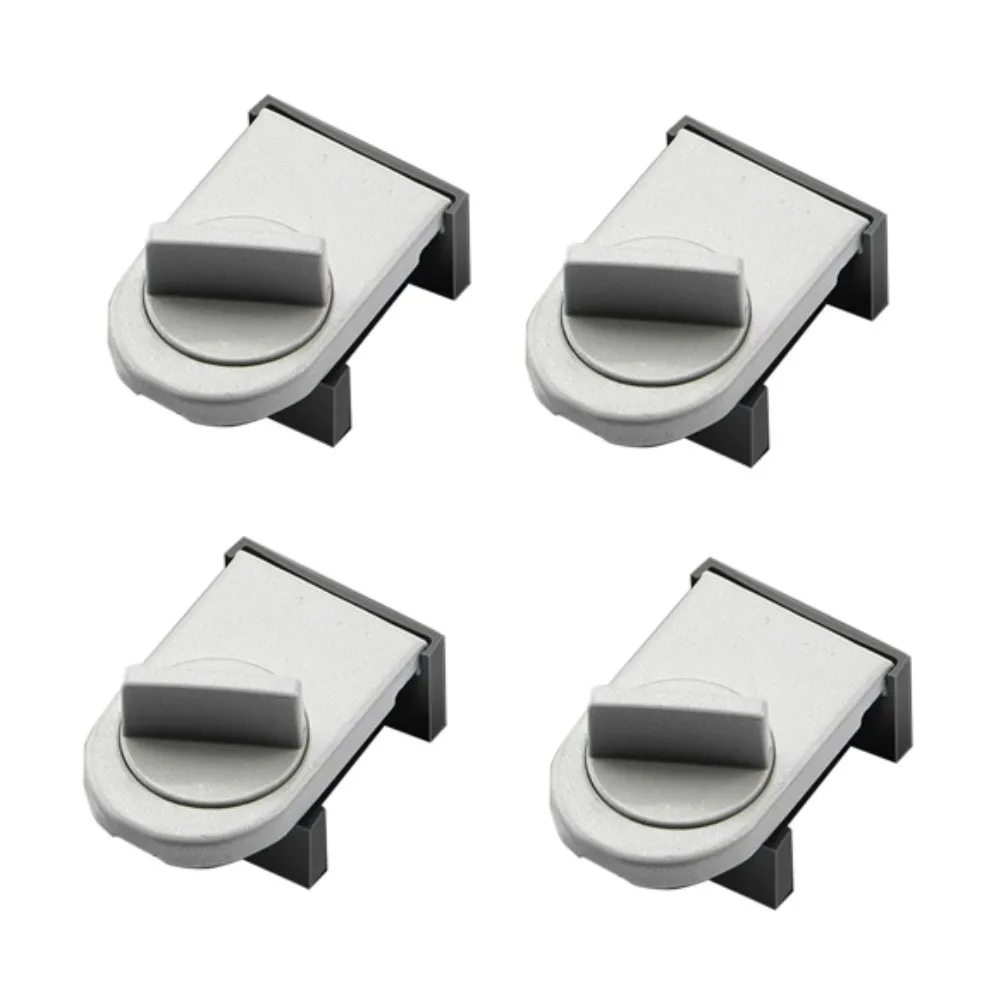 4 Piece Push Pull Sliding Door Lock Without Drilling Required for For home Use Fits Door Thickness Range 1mm to 28mm Iron Rubber