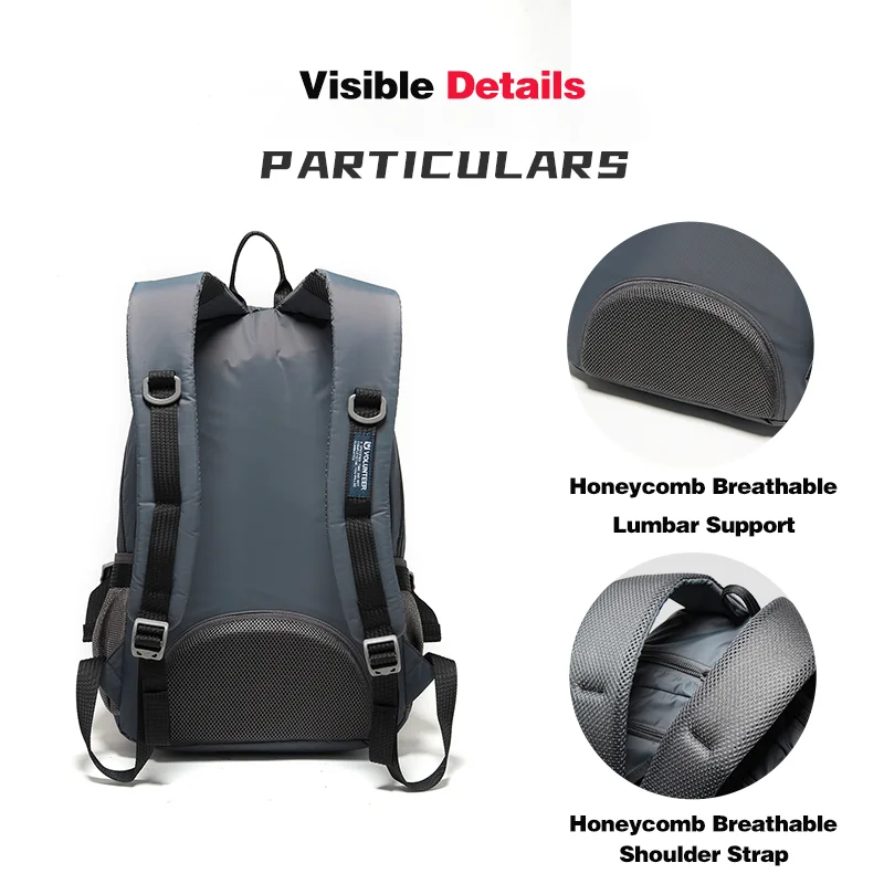 VOLUNTEER Backpack for Men 2026 New Stylish High Quality Multifunction Large Knapsack Capacity Travel School 1713-10