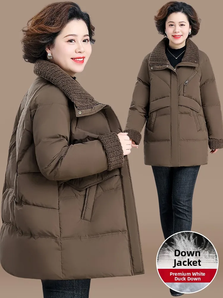 

Утепленное пальто для женщин среднего возраста: новая модная зимняя одежда, хлопковое пальто средней длины для женщин