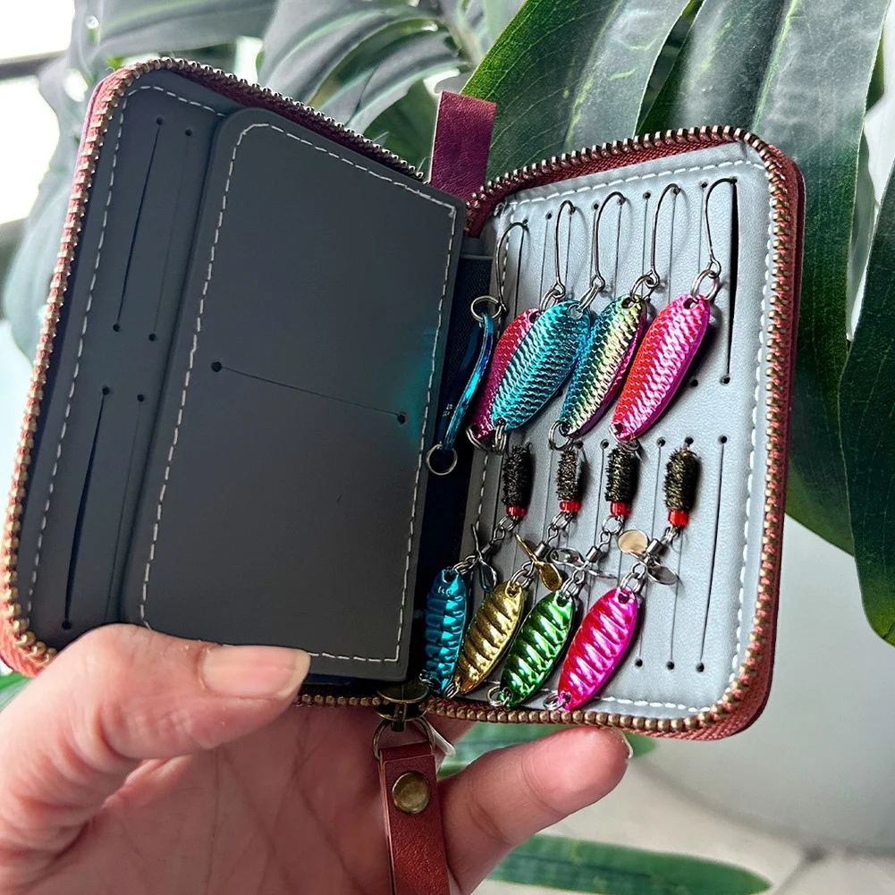 Waterproof Fly Fishing Lure Storage Bag Leather Wallet Case For Anglers Tackle Organizer Hook Bait Pouch Outdoor Gear Accessorie