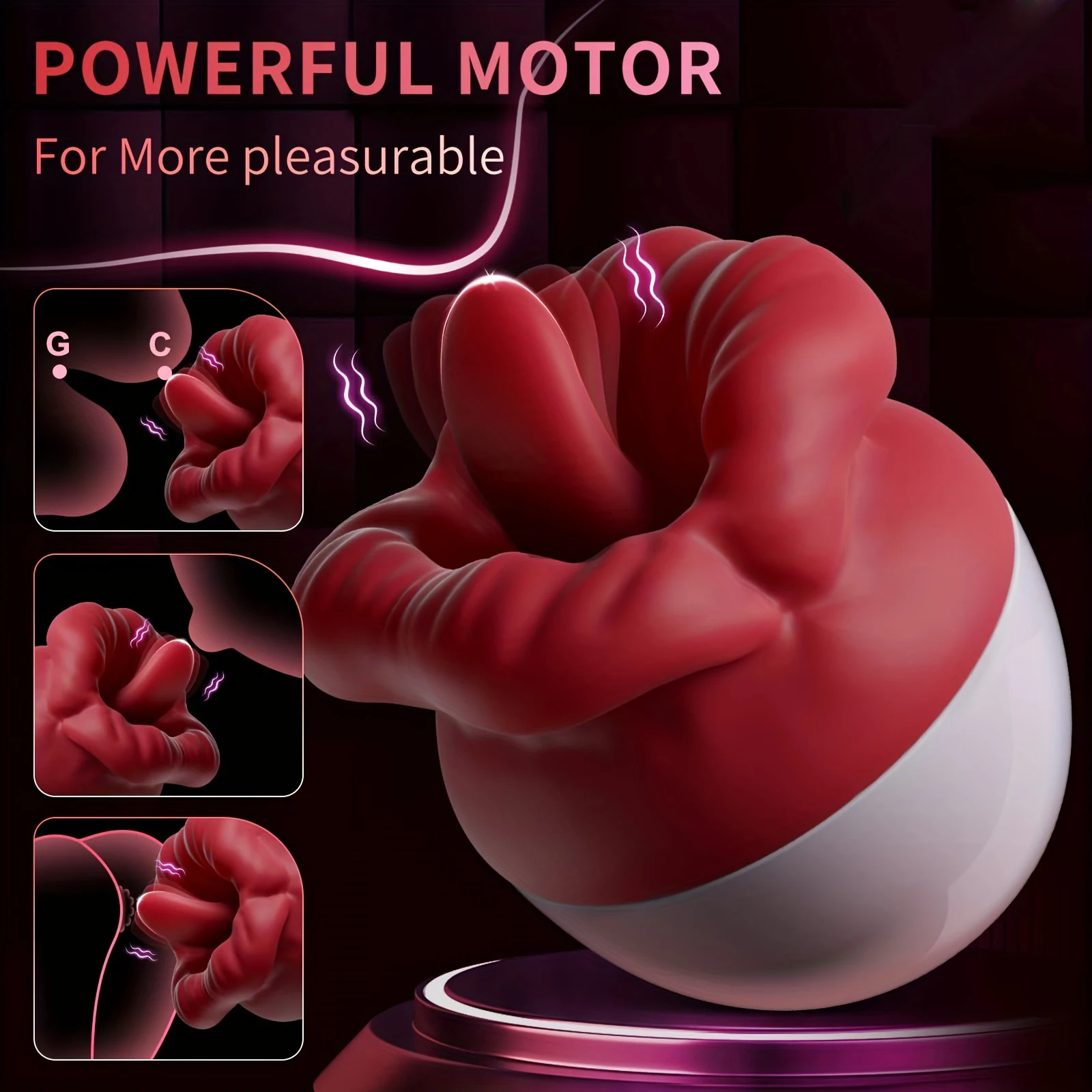 Rose Red Lips Vibrator Clitoris Stimulator Vagina Licking Tongue Masturbator G Spot Massager For Women Silicone Adult Sex Toys