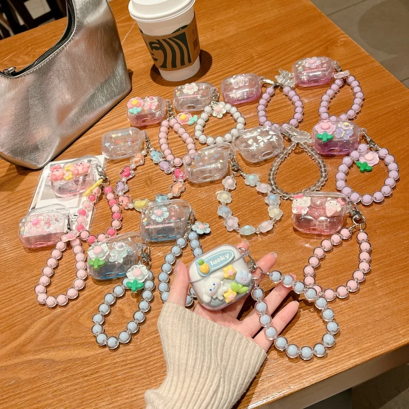 Funda DIY para Airpods 4, Funda de 2025 Gen para AirPod Pro3, decoración creativa, funda protectora de flores para caja de piel, Funda AirPods2