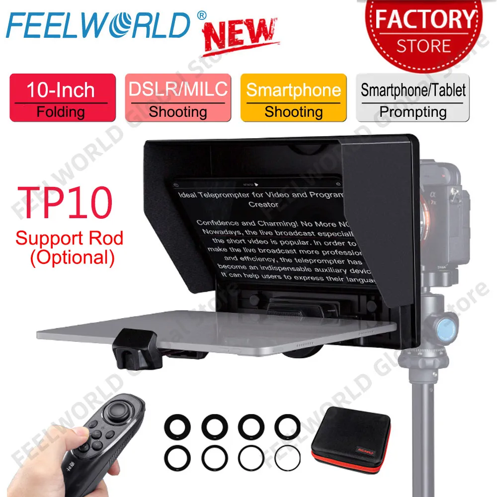 Feelworld TP10 Portable 10 Inch Folding Teleprompter Up 11\