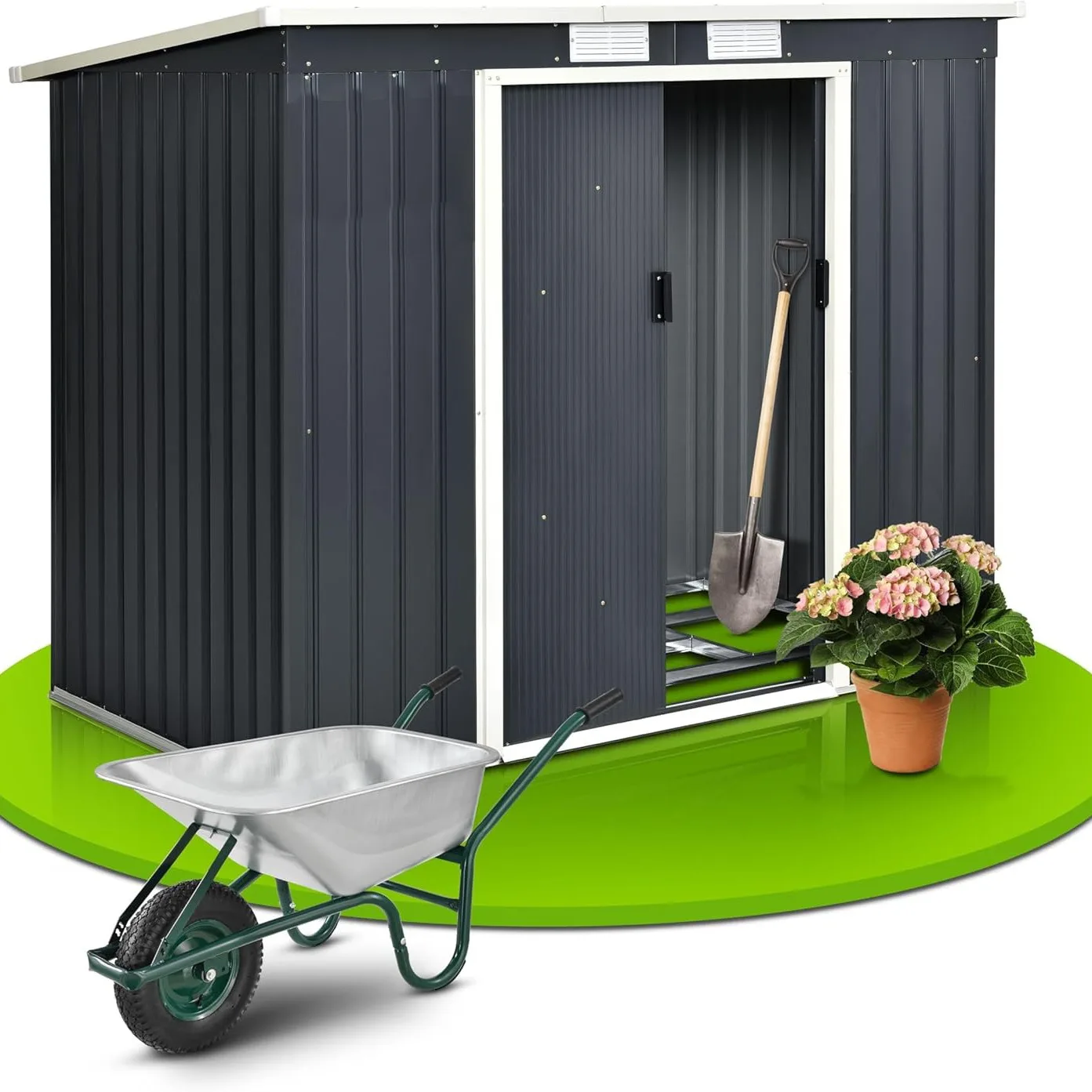

Villa courtyard, outdoor yard, mobile waterproof and sunscreen storage, cabinet room assembly, iron sheet, simple room, sundrie