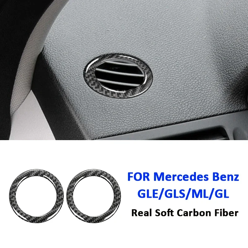 

Carbon Fiber Car Instrument Panel Left Right Air Outlet Trim Frame Interior Decoration Sticker For Mercedes Benz GLE GLS ML GL
