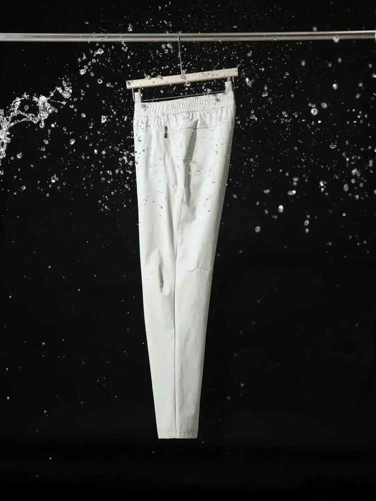 

Qui Dry Laser Cut Outdoor Men's Casual Pants Breathable Straight Leg Elastic Waist Long Summer Faionable Color