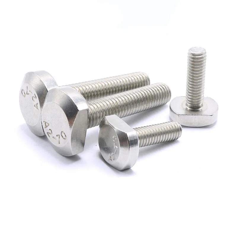 1/2/5/10pc M5 M6 M8 M10 M12 GB37 304 A2-70 Stainless Steel T Shape Type Hammer Head Screw Bolt for T-Slot Chute Rail Miter Track