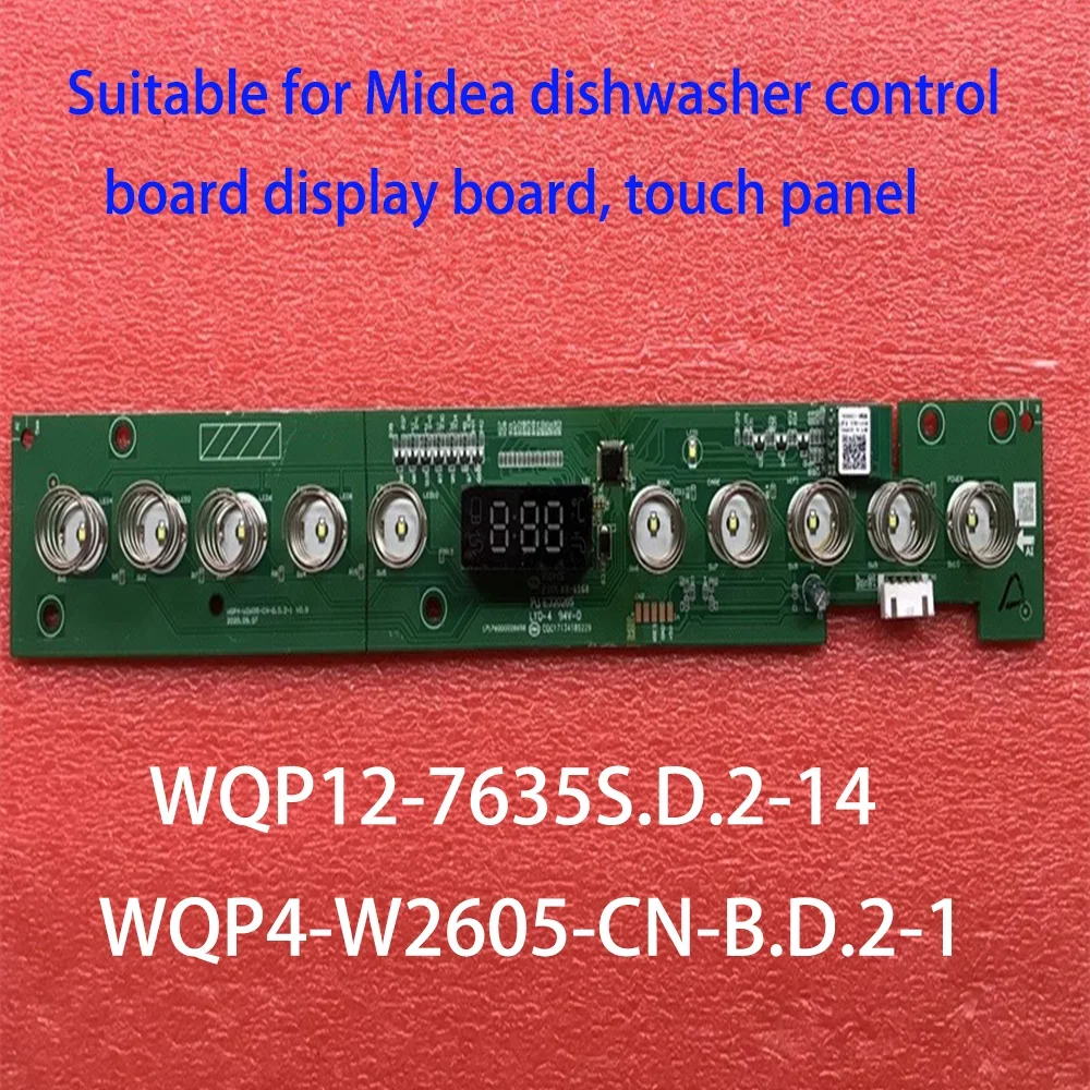 Adecuado para tablero de control de lavavajillas Midea, panel táctil WQP12-7635S.D.2-14 WQP4-W2605-CN-B.D.2-1