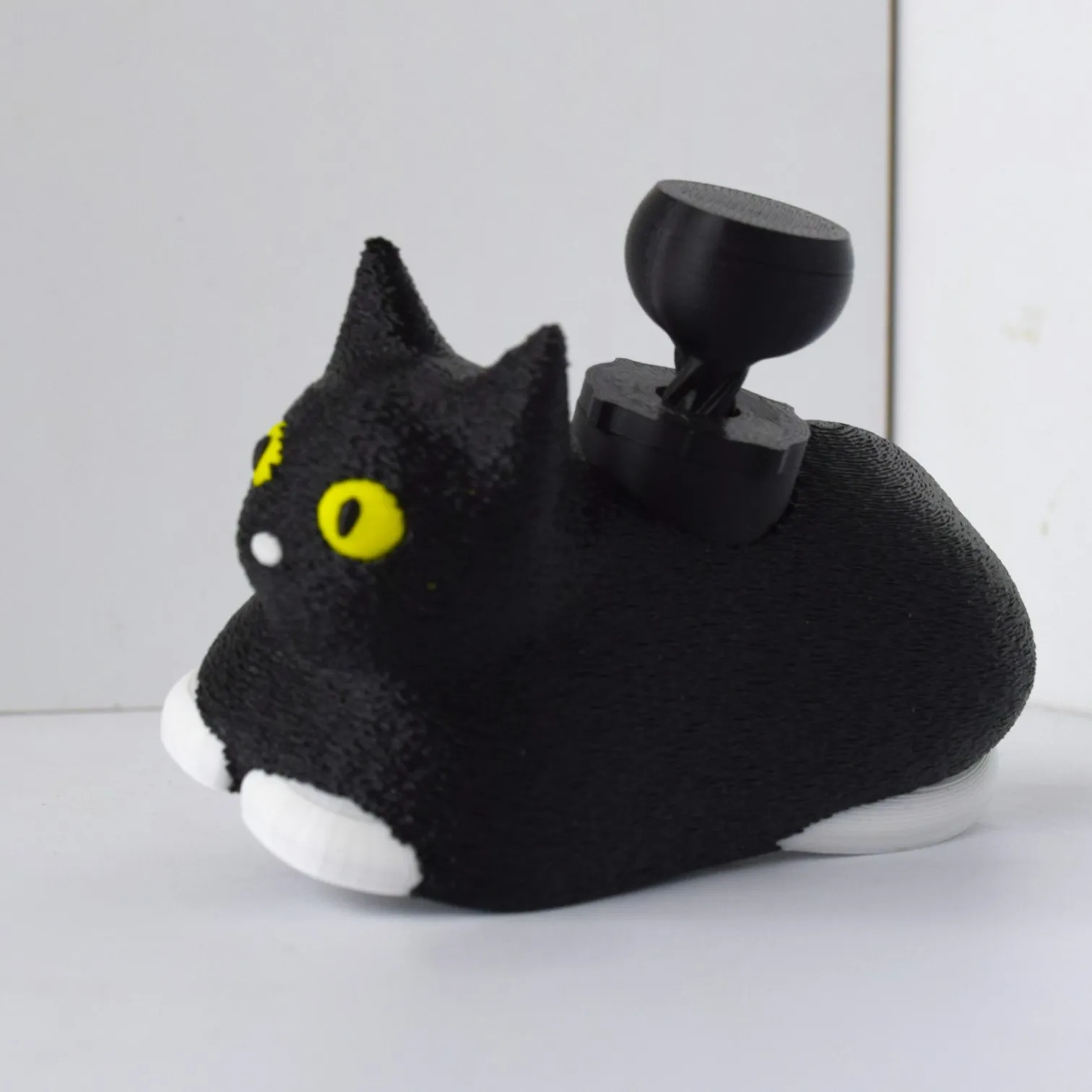 مضحك لطيف أسود أبيض الدورية القط ثلاثية الأبعاد الطباعة لعبة سطح المكتب الحلي الزخرفية الأطفال الضغط الدورية هريرة اللعب #1