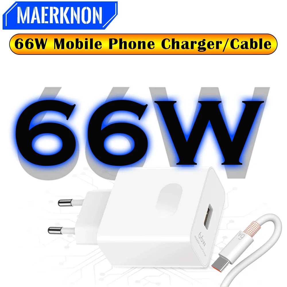 PD 66W USB Charger Quick Charge3.0 Mobile Phone Charger With 6A 1m Fast Charger Cable For Iphone 14 15 16 Pro Max Xiaomi Samsung