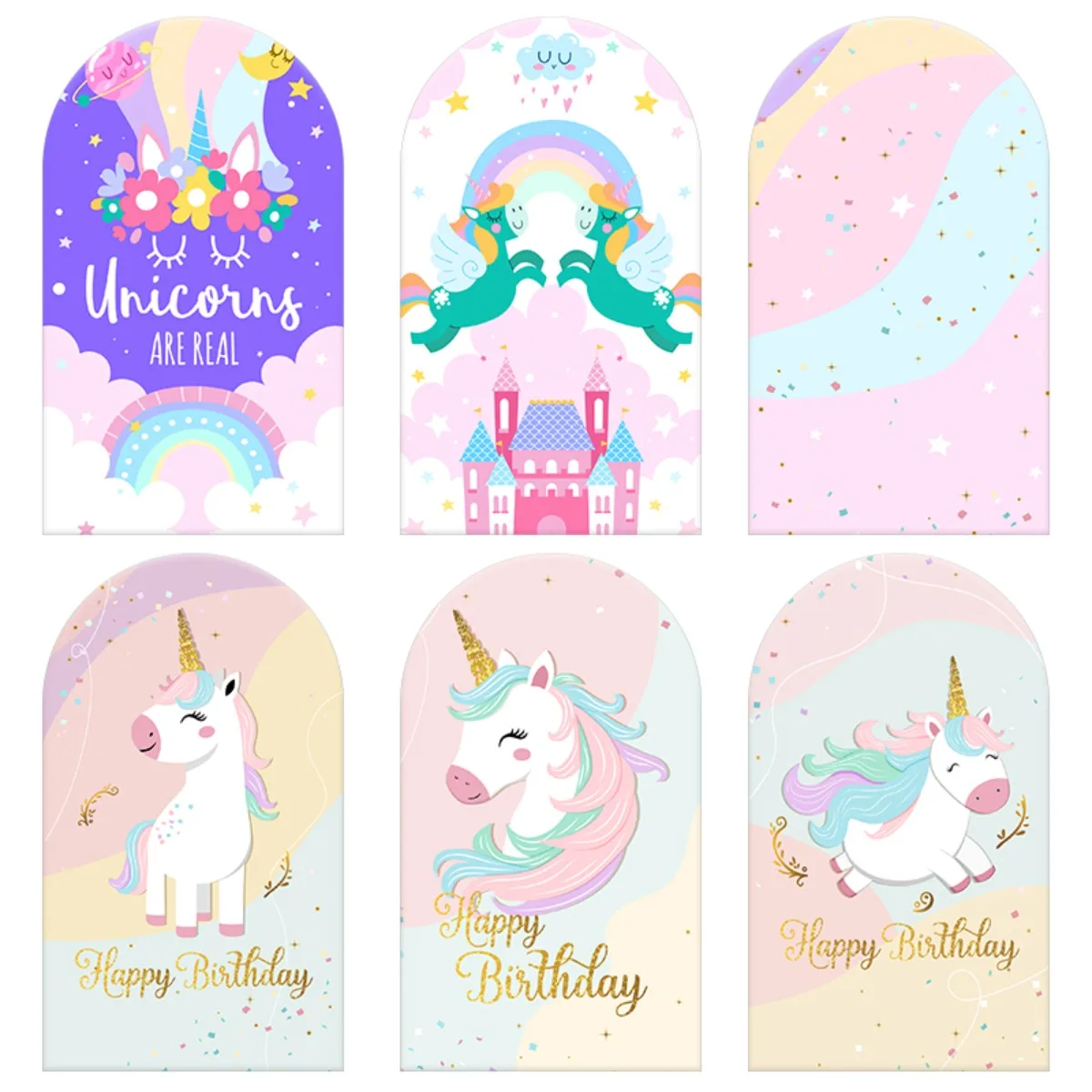 

TB Unicorn Theme Arch Backdrop Cover for Child's Birthday Party Baby Shower Decor,Fabric Background Photography and Celebrations