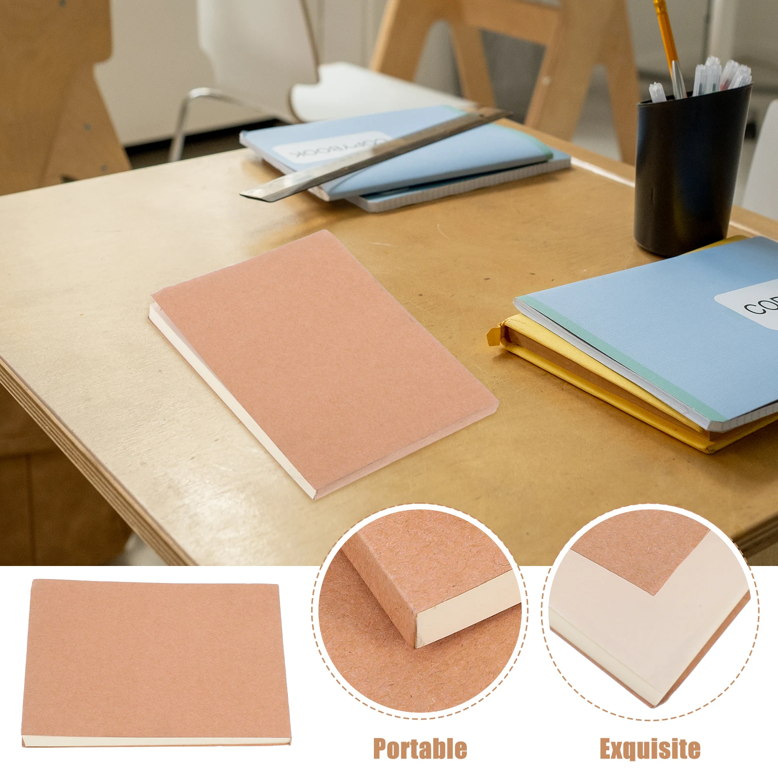 5 قطع من دفاتر الملاحظات المحمولة المصنوعة من الورق الفارغ السميكة والكتابة السلسة مثالية لرسم دفتر ملاحظات الطالب