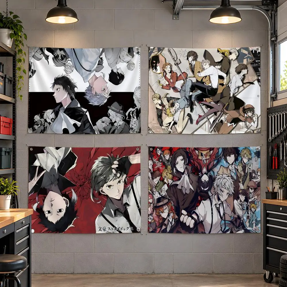 Anime Mystery Bungo Stray Dogs Flags Fan Flag Banner Outdoor Camping Backyard Lawn Garden Patio Party Decor Gift