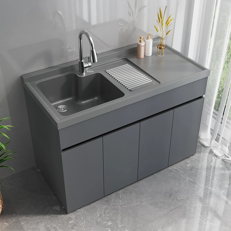 Balcony Laundry Cabinet Bathroom Cabinet Combination Honeycomb Aluminum Sink Small Unit Single Cabinet Wash