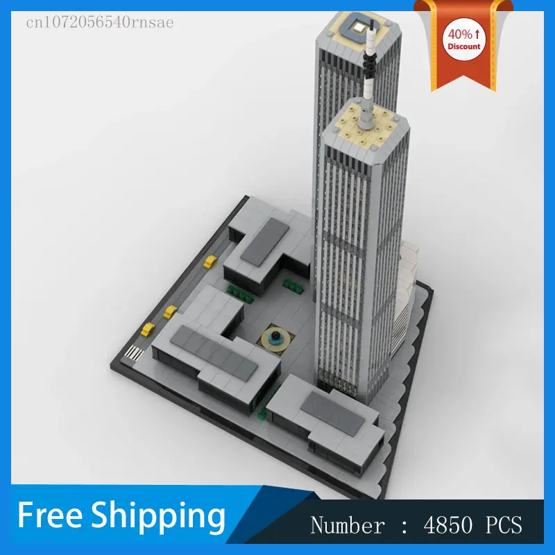 MOC Building Blocks World Trade Center City Architecture Model DIY Bricks Urban Landscape Christmas Gift Birthday Present Toy