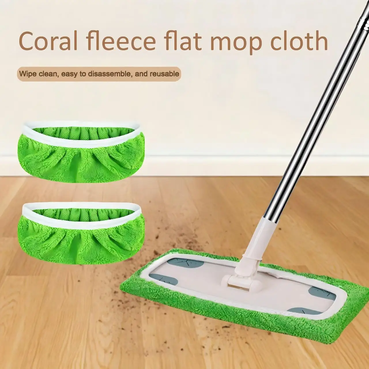 3 قطع من قماش الممسحة المسطح للغسيل المنزلي، وسادة غطاء قماش بديلة للممسحة المسطحة القابلة لإعادة الاستخدام