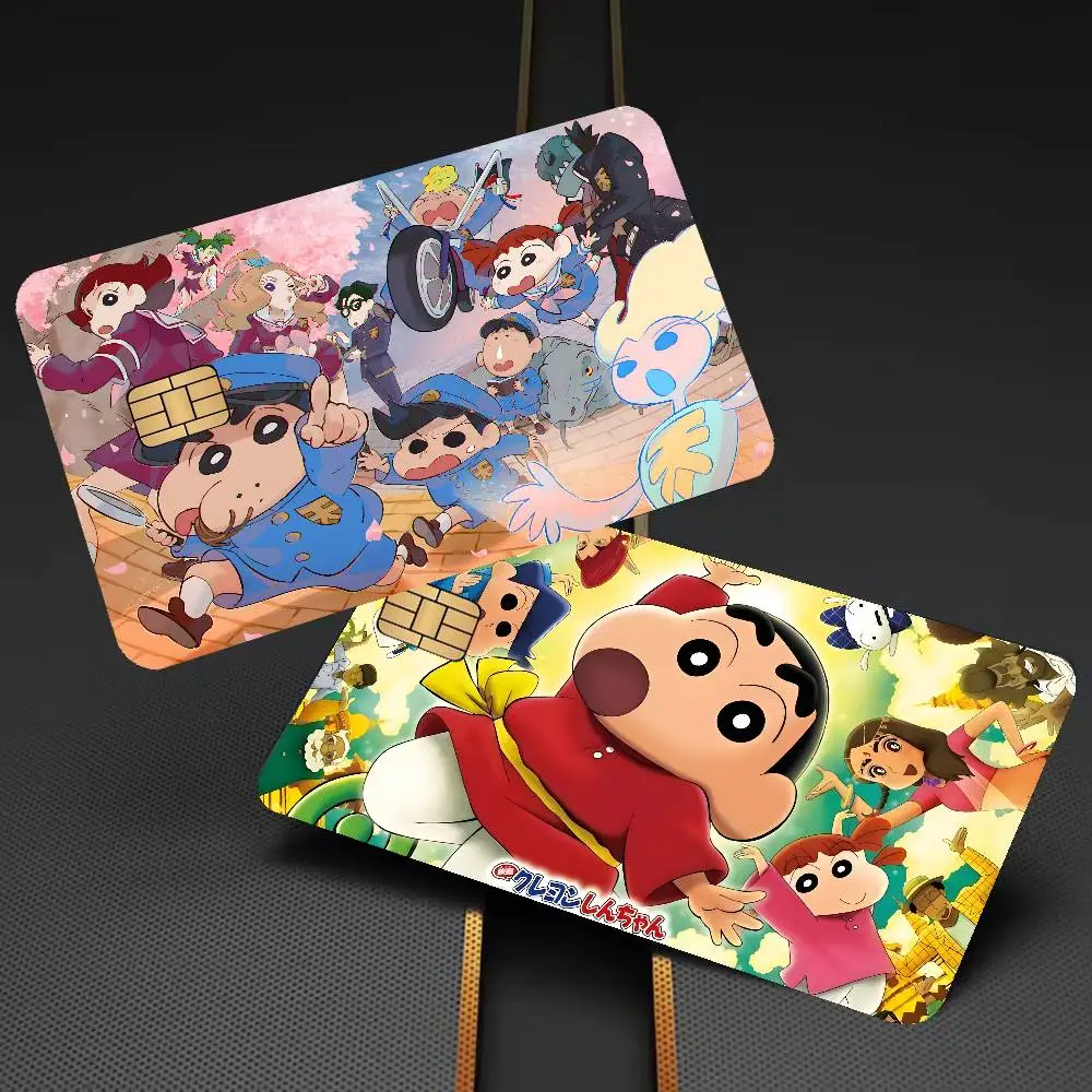 Cartoon C-Crayon Shin-Chan Cute 2024 Anime Cartoon Skin Stickers Film Tape Case For Big Credit Debit Card Front Side
