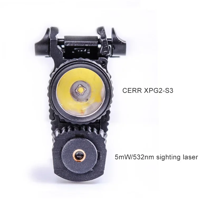 Tactical Outdoor Lighting Flashlight Hanging Guide Rail 2-in-1 LED Green Laser Positioning Flashlight M008G