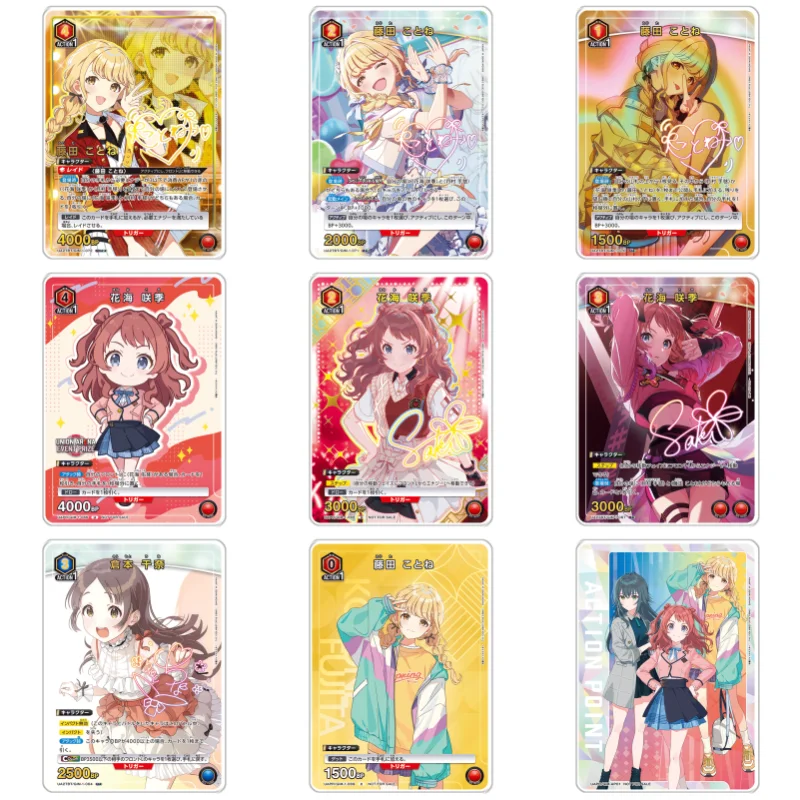 Tarjeta acrílica UA Gakuen IDOLMASTER Hanami Saki Fujita Kotone Tsukimura Temari Arimura Mao, colección de juegos de Anime, juguete para regalo DIY
